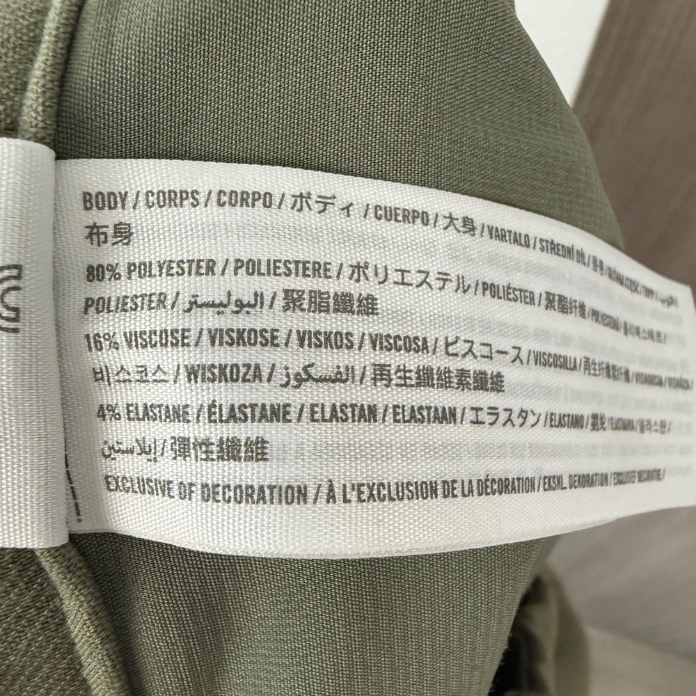 Abercrombie & Fitch Olive Green Sloane Tailored Wide Leg Trouser Pants Long - Picture 12 of 12